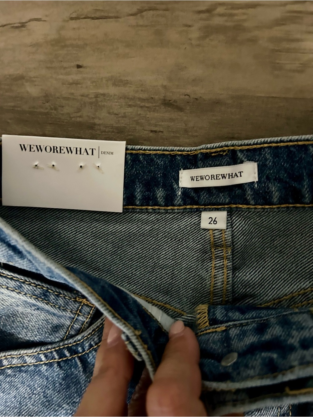 NWT WeWoreWhat The Danielle High Rise Vintage Straight Jeans Size 26 Button Fly - Picture 4 of 7
